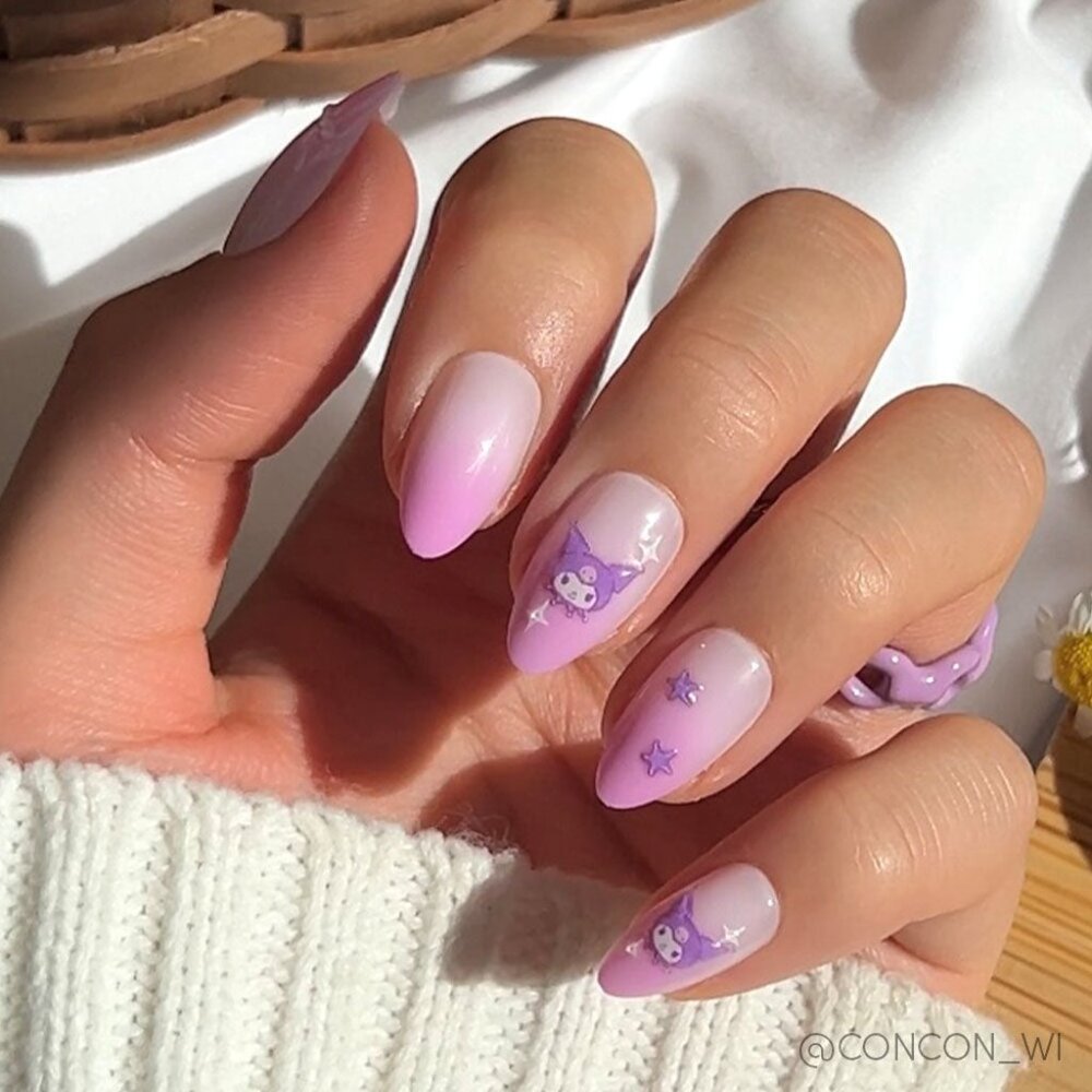 Kuromi Short Almond Nails / Hello Kitty - Picture 1 of 2